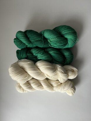 Adventsshawl 2022 wolpakket voor dubbel breien, kleur Emerald