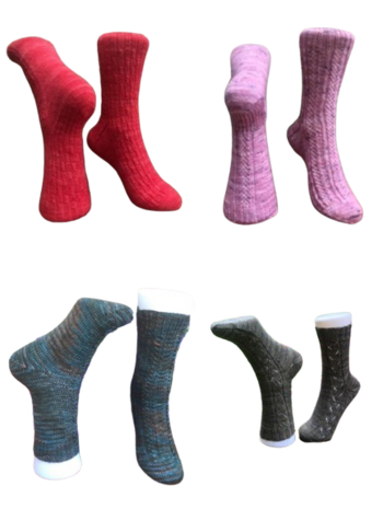 Summer Knit-A-Long Sockpattern bundle, 4 sockpatterns